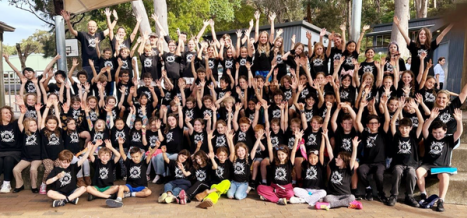 Group image of students at Deer Park Music Camp